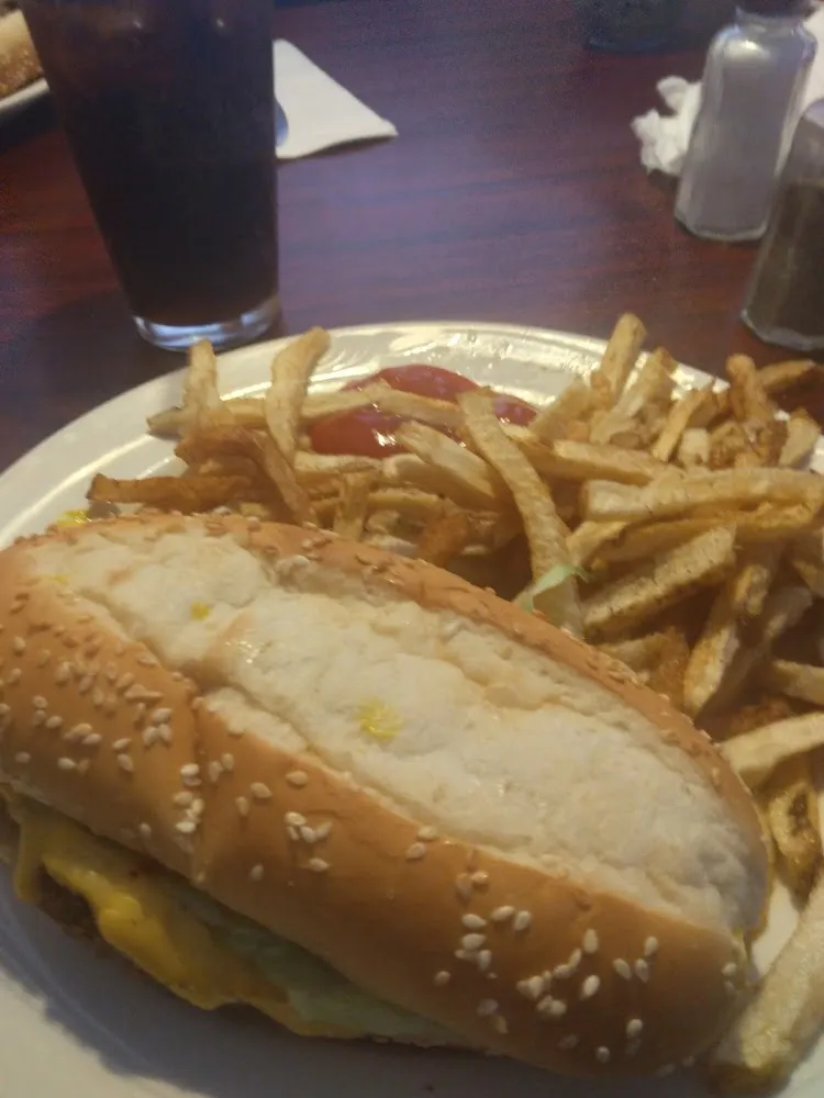 Super Burger and Fries with Cheese